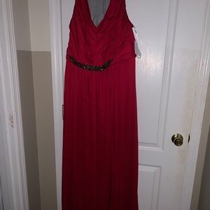 red bridesmaid dress